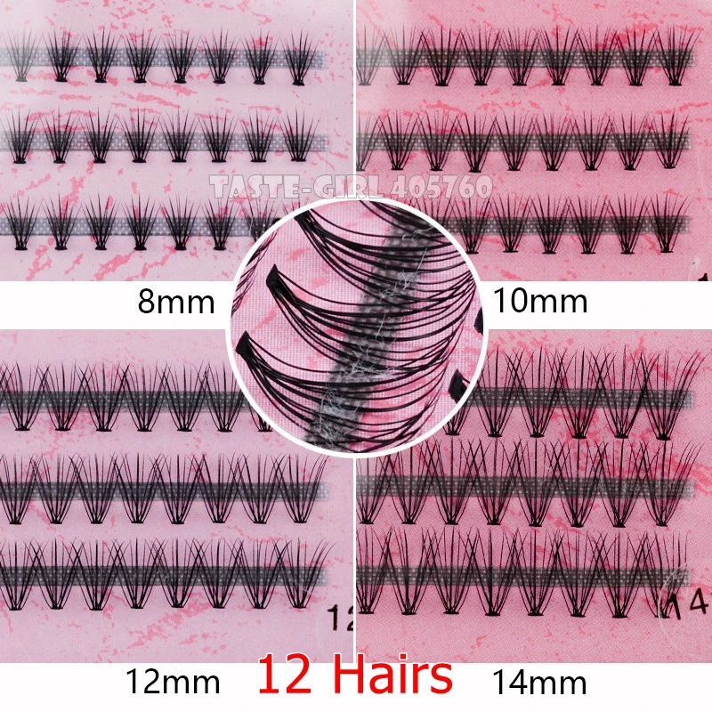 10 packs Various Model 12/20 Hairs or Tapered 57 Knots Black Individual False Eyelashes Eye Lash Makeup Extension