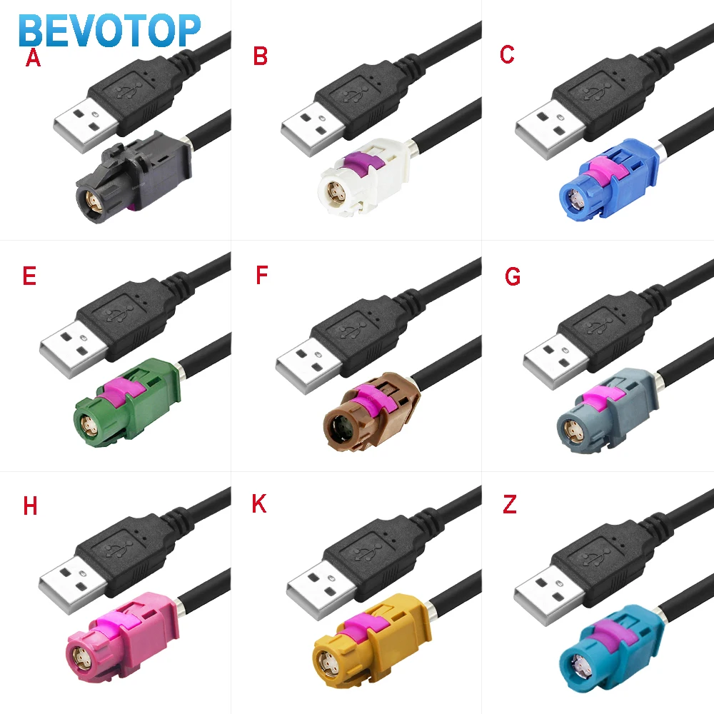 Conector macho USB a 4 núcleos, código HSD azul, conector hembra C, Cable HSD a USB, Cable LVDS, pantalla de Control de unidad principal de coche, Cable RCC NAC