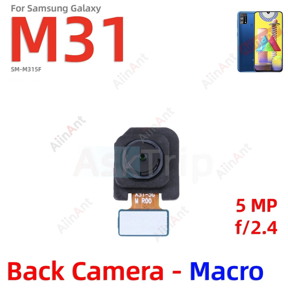 Macro Depth Wide Main Small Front Back Rear Camera Flex Cable For Samsung Galaxy M30 M30s M31 M31s M305F M307F 4G 5G