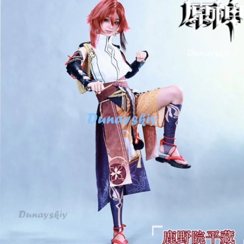 Heizou-Costume de Cosplay GenshiImpact pour Hommes et Femmes, Perruque, Jeu Anime, ixd'Halloween, Trempé, Ensemble Complet, Shikanoin