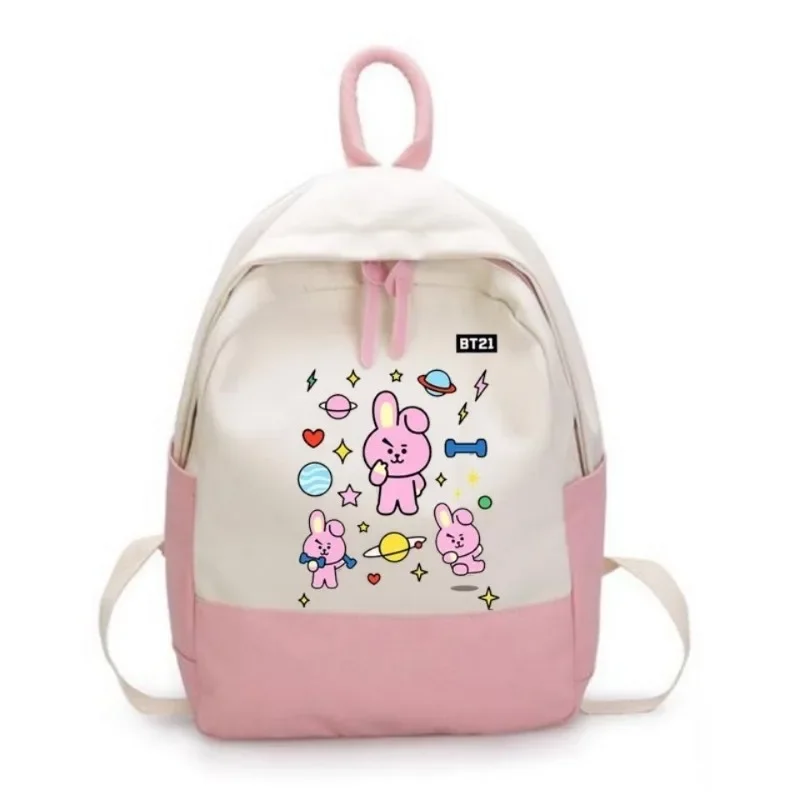 2024 BT21 Peripheral Tata Cooky Chimmy Cute Cartoon Support Male Female Students School Bag Anime Kawaii Shooky Backpack Gift