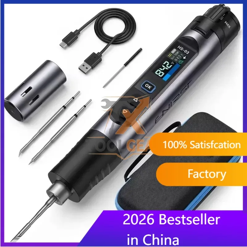 2026hotsale* HS-03 Cordless Soldering Iron Kit with F210 Tips 2600mAh Rechargeable Solder Pen Professional Electronics Repair