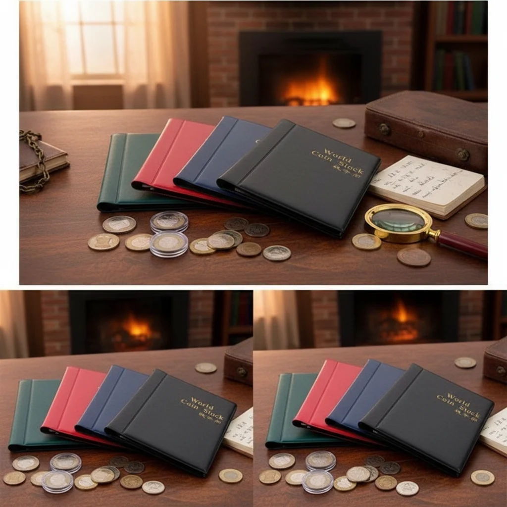

120 Pockets Coin Collection Book with Home Decoration Coin Holders Organizer for Collectors