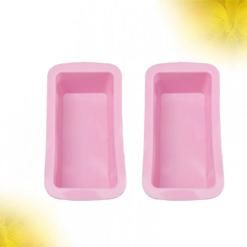 

2Pcs Food Safe Silicone Baking Mold Rectangular Cake Pan Easy to Clean and Reusable for Baking Enthusiasts Pink