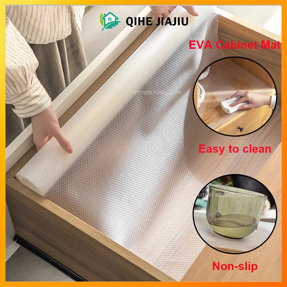 

Shelf Liner Kitchen Cabinets Liner Non-Stick Drawer Mats EVA Protector Shelving Cupboard Lining