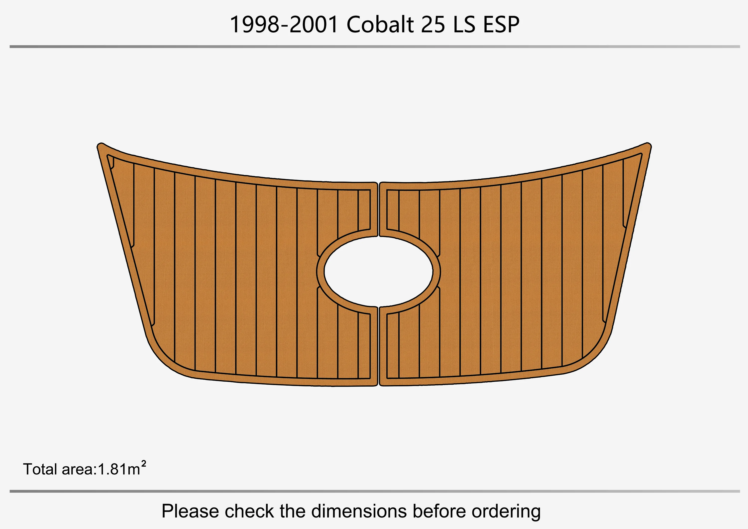 Eva foam Fuax teak seadek marine floor For 1998-2001 Cobalt 25 LS ESP Swim platform 1/4