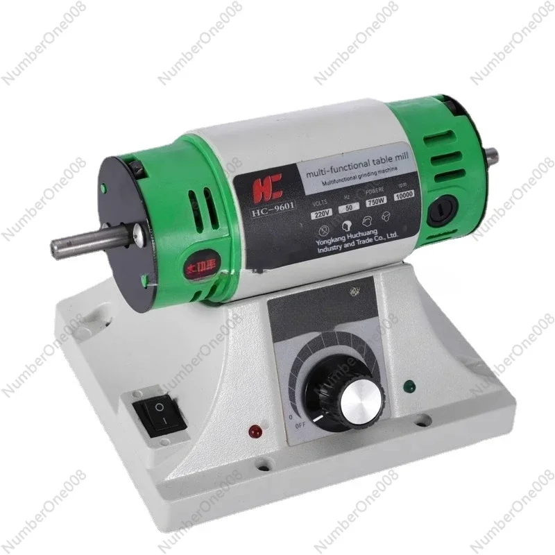 

220V Electric Bench Polishing Grinding Machine Gem Jewelry Rock Grinder Desktop Lathe Polisher Adjustable Speed 0-10000RPM 750W