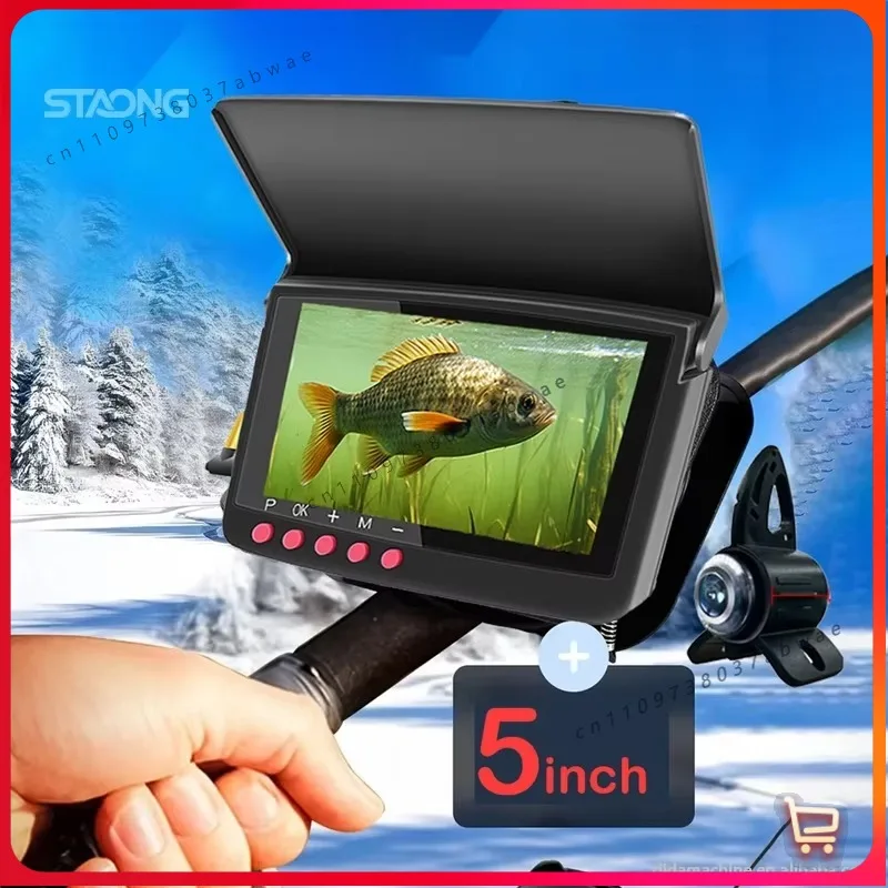 Pro Max Underwater Ice Fishing Video Camera 2000TVL 4K 5inch Monitor Infrared LED Waterproof Portable Fish Finder Camera