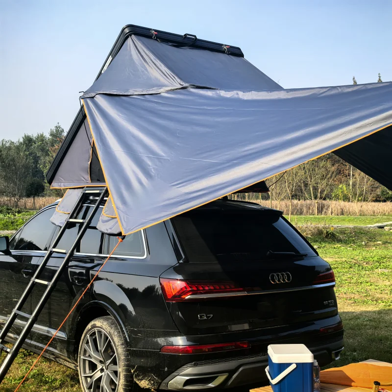 Ultra-Thin Outdoor Camping Quick Set up Aluminum Clamshell SUV Car 4 Person Rooftop Tent Hard Shell Roof Top Tent,Customization
