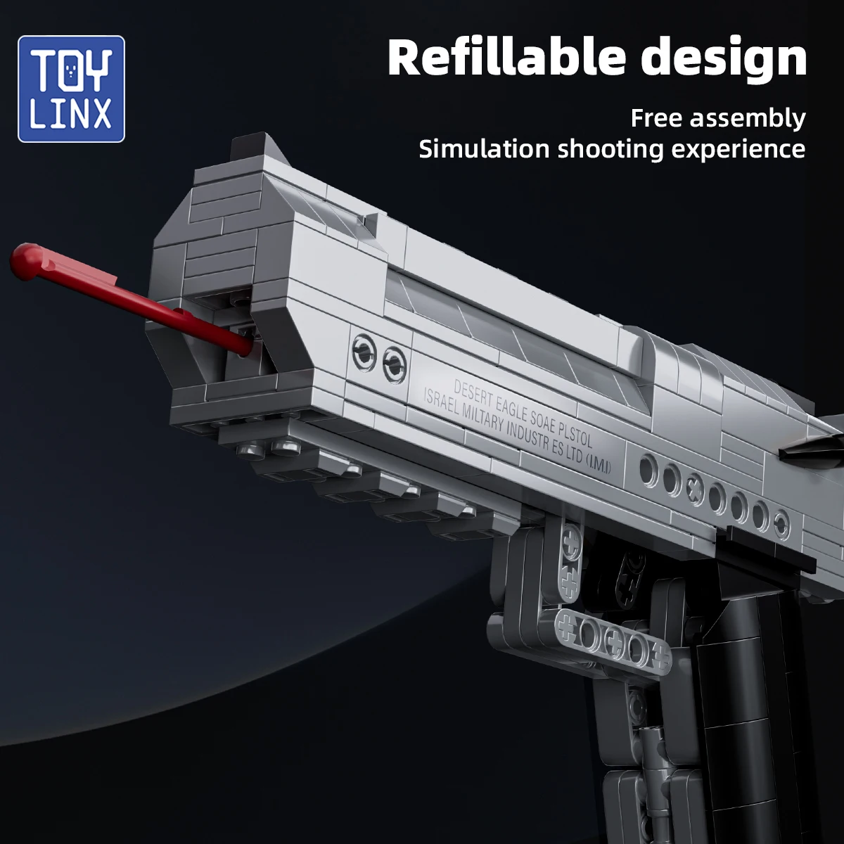 Gun Building Block 375PCS Set Pistol Shootable Military Building Toy as Halloween Present for Children and Adults.