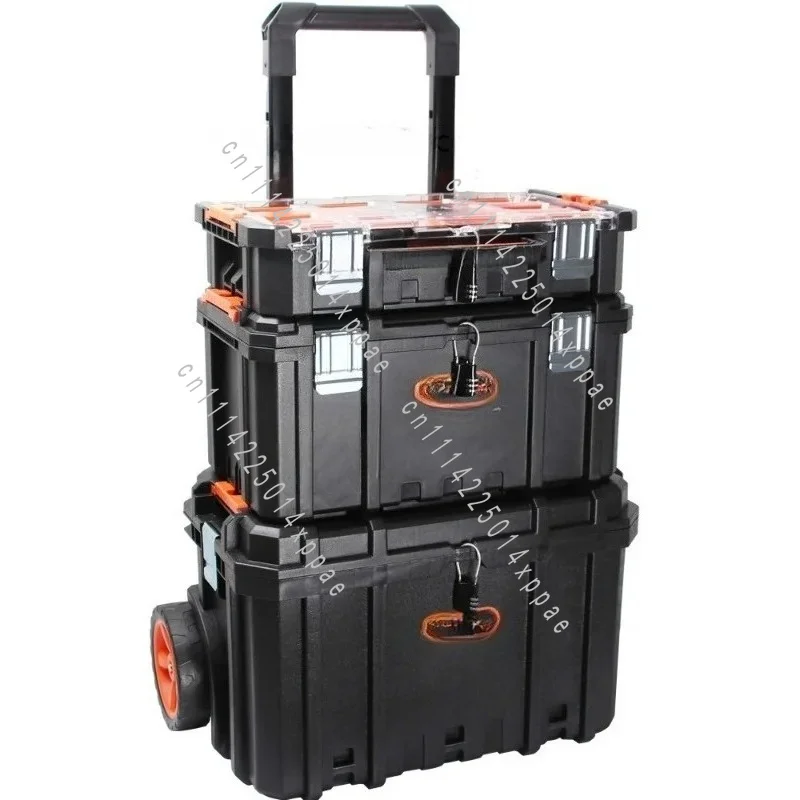 Large Wheeled Movable Installation Toolbox Suitable For Combined Tie Rod Toolbox Stacking Three-layer Storage Box