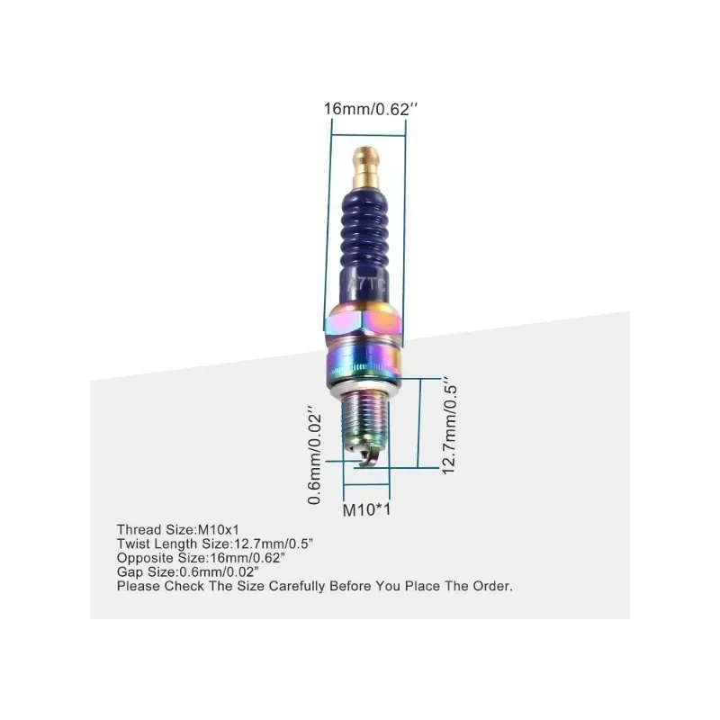 High Quality Performance Motorcycle A7TC Spark Plug 50cc 70cc 90cc 110cc ATV 150cc Ignition Plug Moped Go Kart Scooter Pack of 4