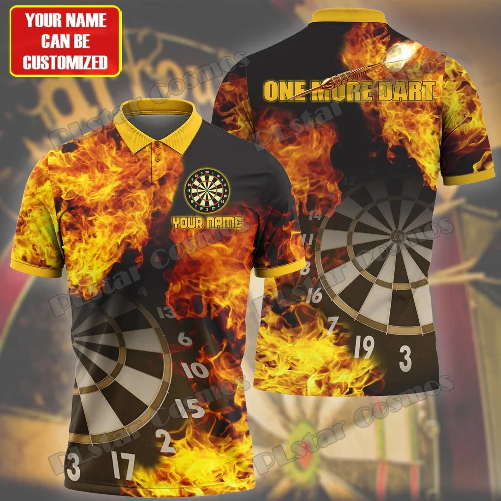 Personalized Name Darts 3D All Over Printed Men's Polo Shirt Summer Unisex Street Wear Casual Shirt Gift for Dart Lover POL91