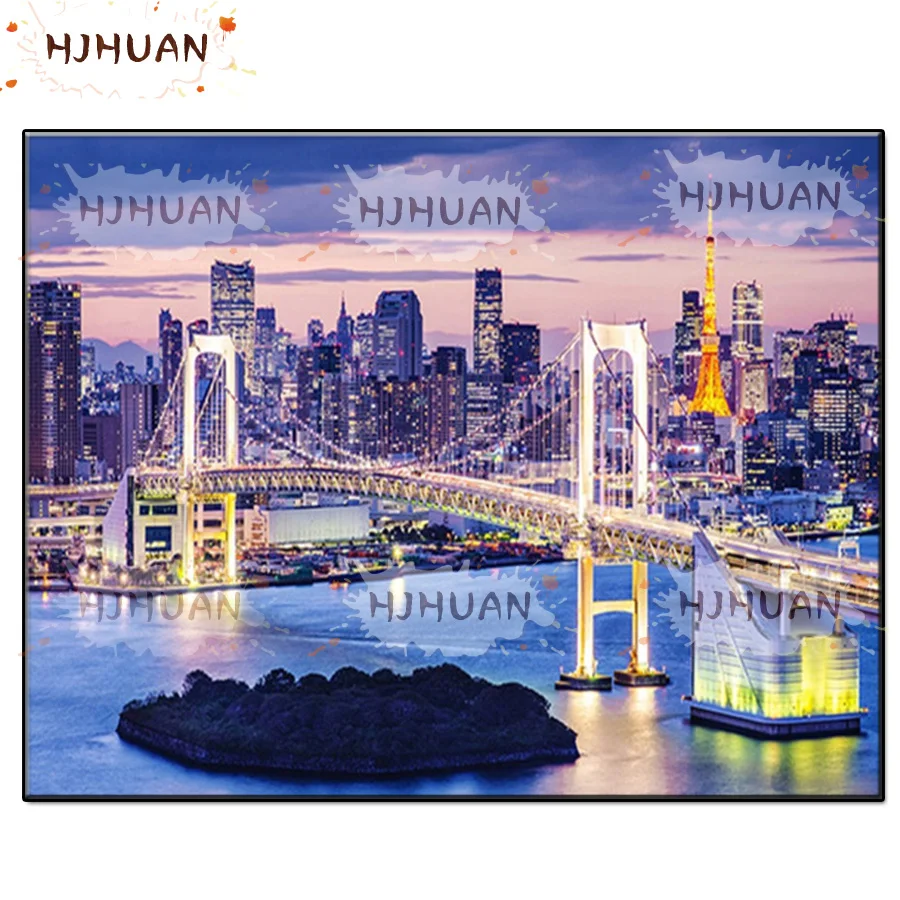 

Diy 5d New York bridge scenery Diamond Painting Cross Stitch full Square Round Diamond Embroidery Handwork Rhinestone Art