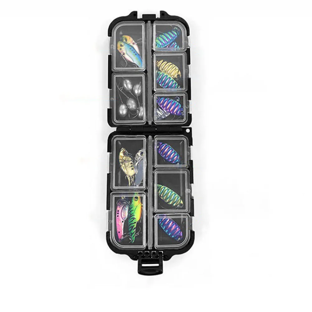

2Pcs Compact Fishing Tackle Organizer Waterproof Fishing Lure Storage Box with Built-in Partition for Hooks Baits Accessories