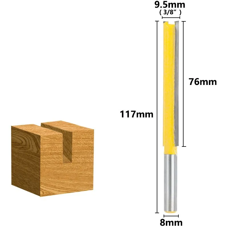 Hampton Gerade Router Bit 8mm Schaft Extra Länge Schneiden Durchmesser Zapfen Cutter für Holzbearbeitung Holz Cutter Werkzeug – Detail 2