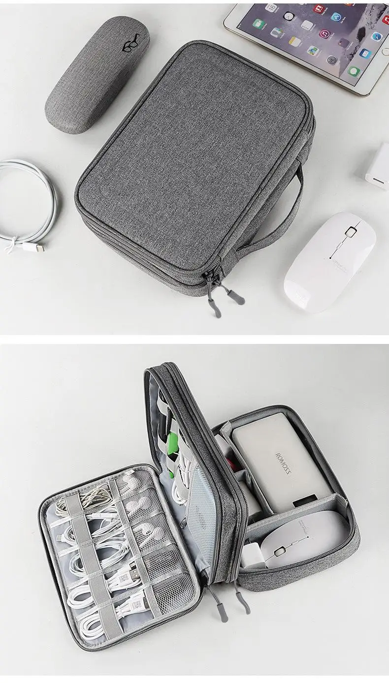 Aufbewahrungstasche für digitales Zubehör, große Kapazität, wasserdichte Organizer-Tasche für Kabel und Kopfhörer – Detail 14