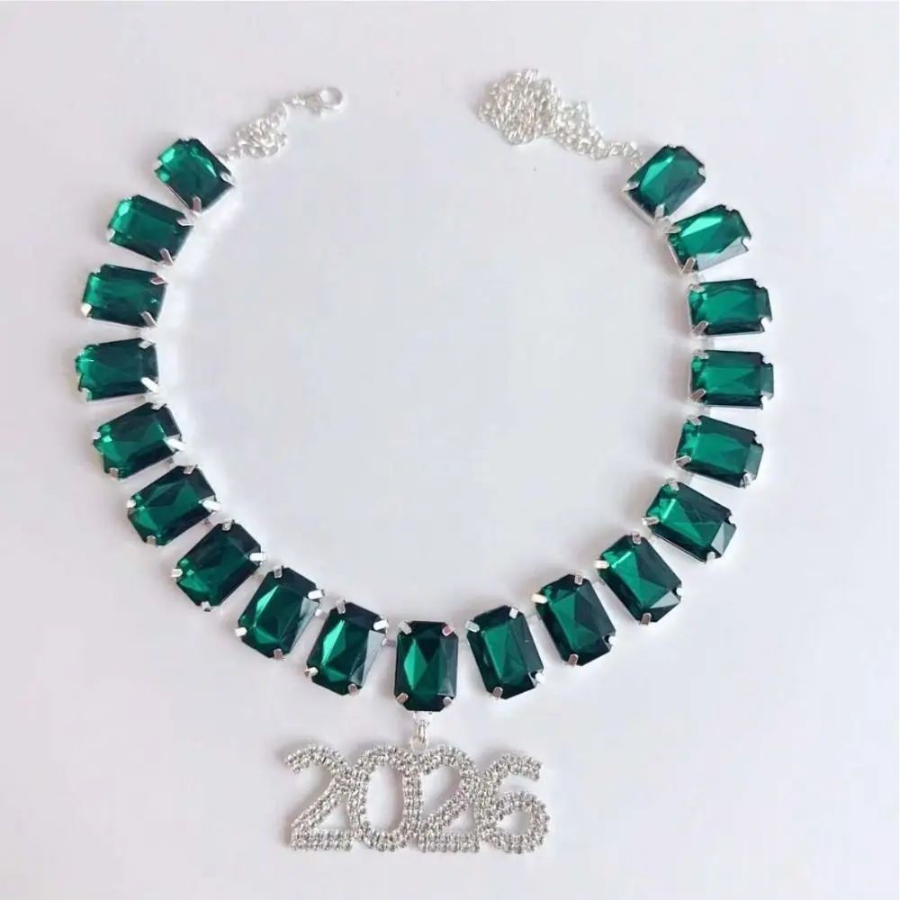 كريستال 2026 قلادة قلادة هندسية الحب القلب حجر الراين الترقوة سلسلة مربع مبالغ فيه 2026 مجوهرات السنة الجديدة #2