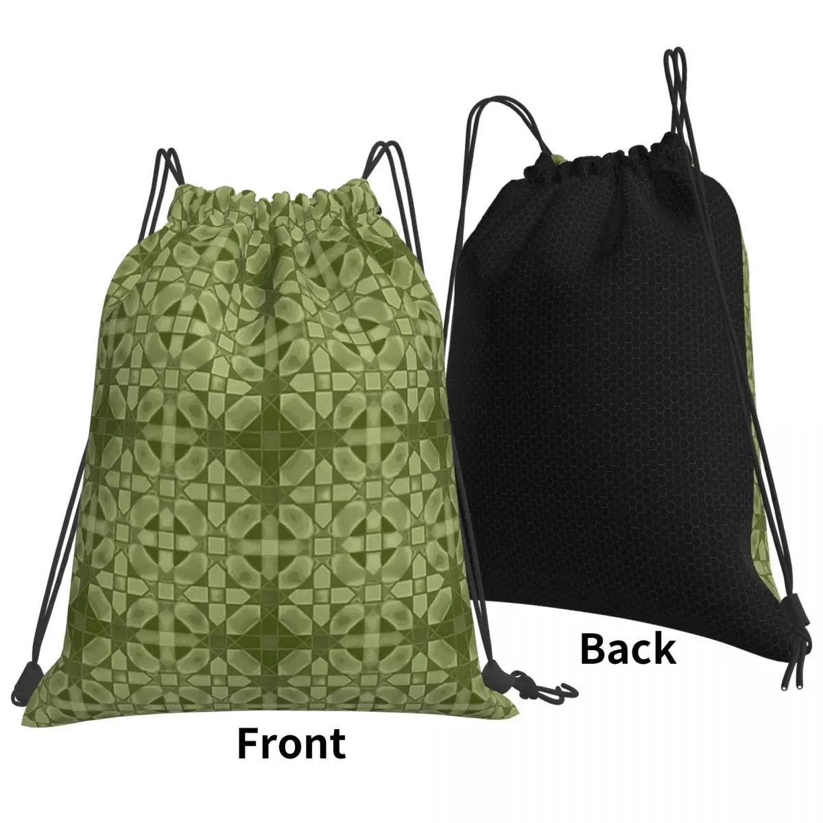 

Flowers And Olives, Mosaic Pattern Backpacks Multi-function Drawstring Bags Shoes Bag Book Bags for Man Woman Students