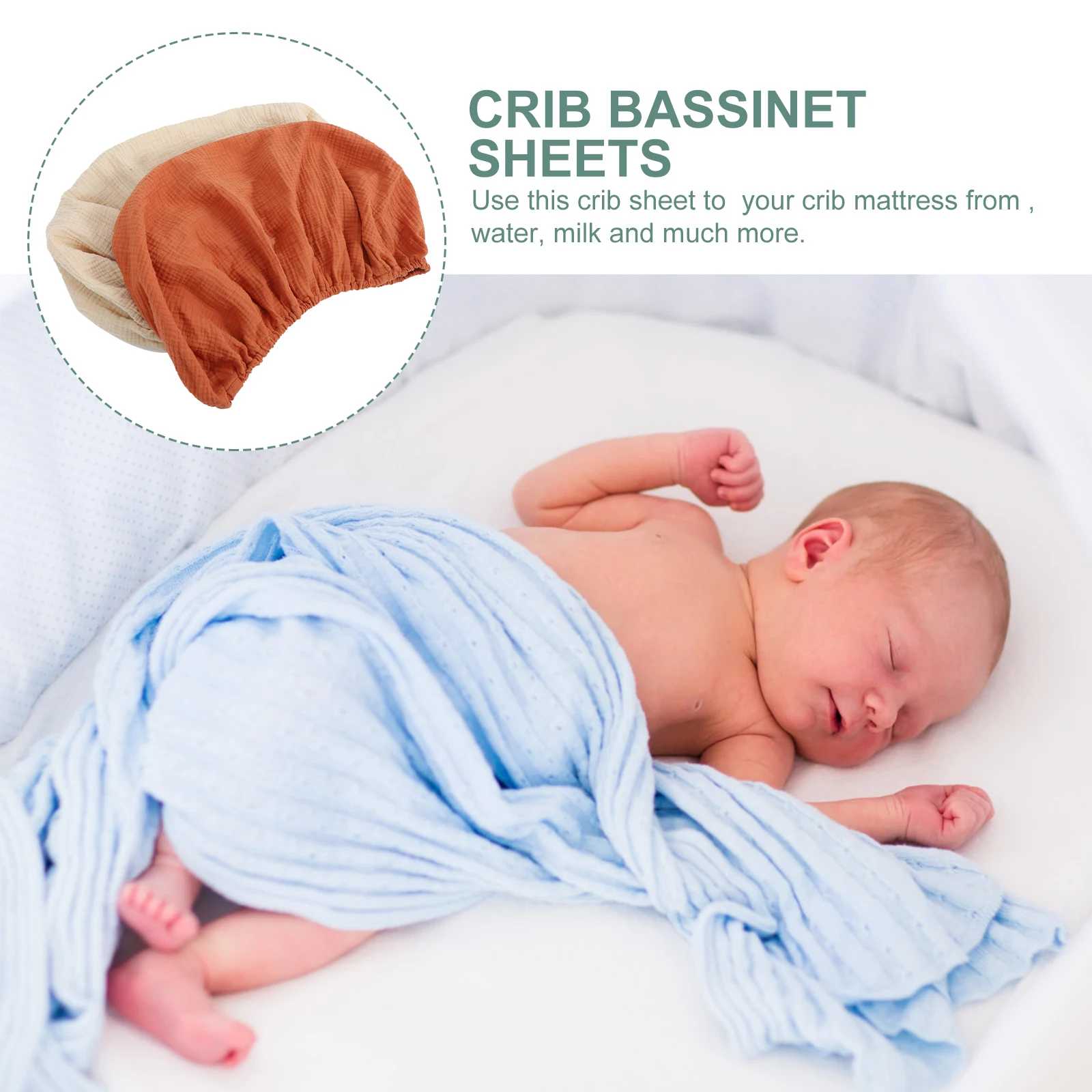 2 قطعة سرير الرضع المجهزة ورقة القطن الطفل السرير غطاء مرتبة قابل للغسل انفصال مهد السرير حامي لحديثي الولادة