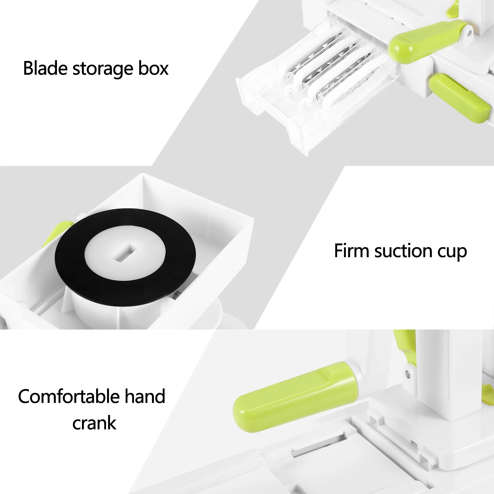 A19Q-4 Blade Vegetable Spiralizer Folding Veggie Pasta & Spaghetti Potato Vegetable Spiral Cutter Zucchini Slicer