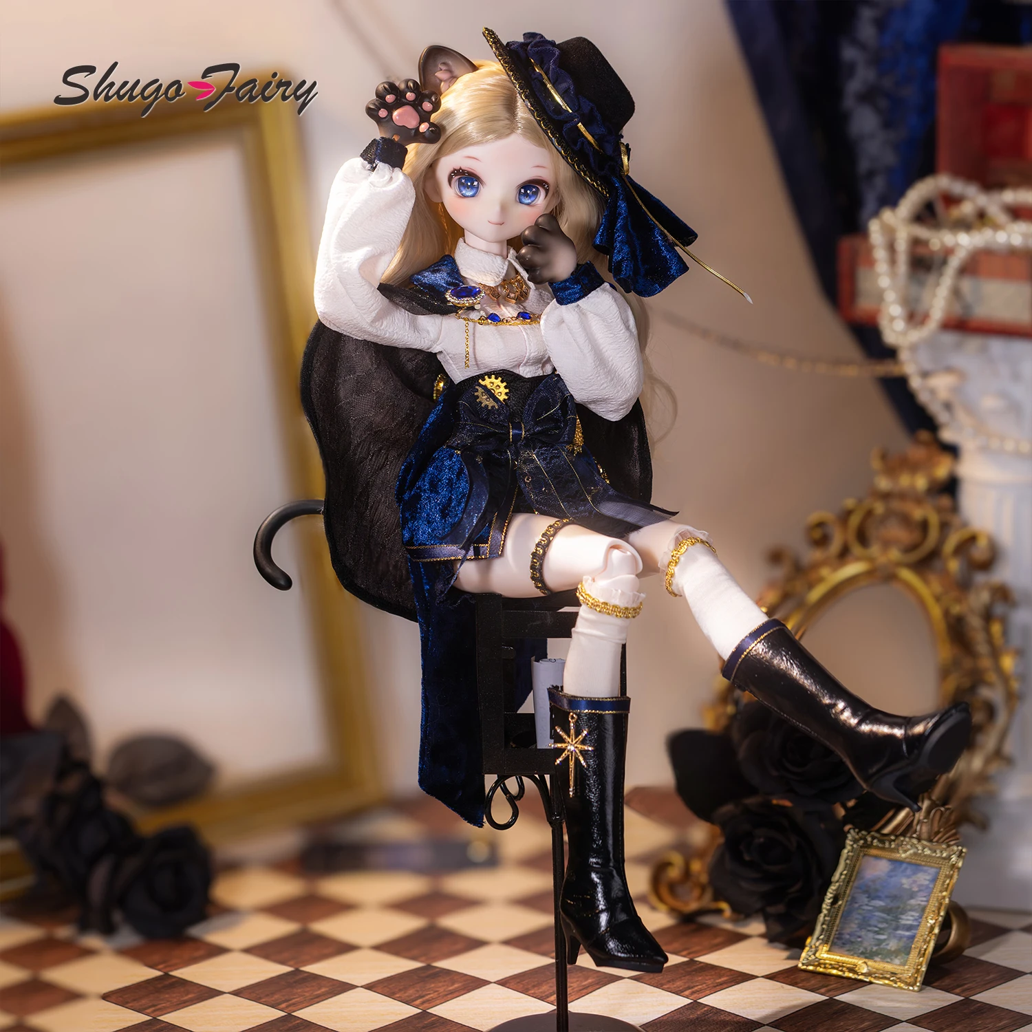 ShugaFairy Xingxing C D BJD Doll 1/4 Resin Fullset Handcrafted Vintage Noble Cat Thief Gem Decor Outfit Ball Jointed Doll - view 5