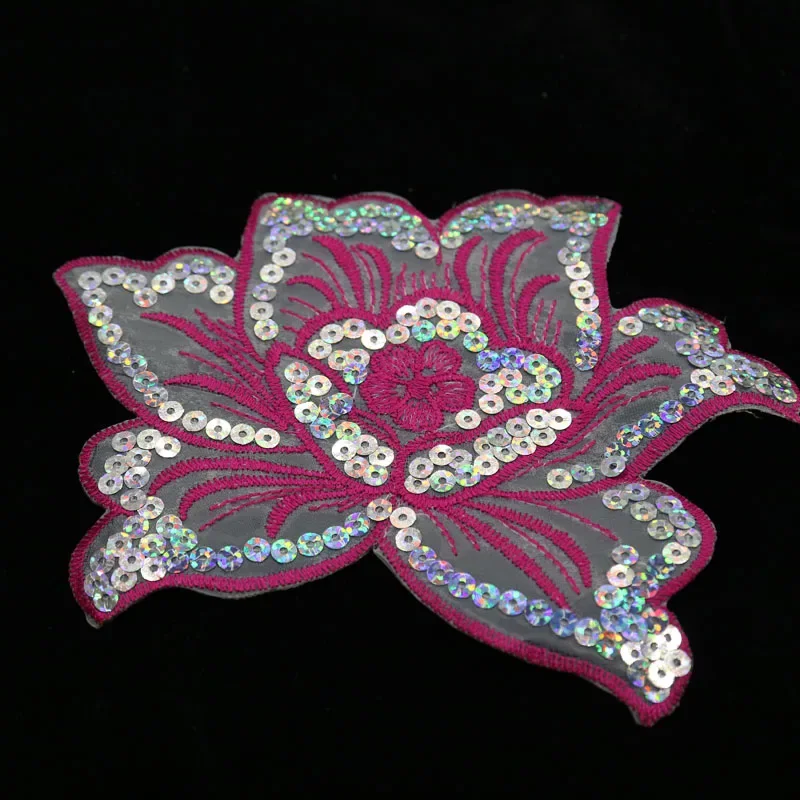 1pc Fashion iron on sequins flowers patches for clothing embroidery ironing appliques parche DIY handmade clothes accessories