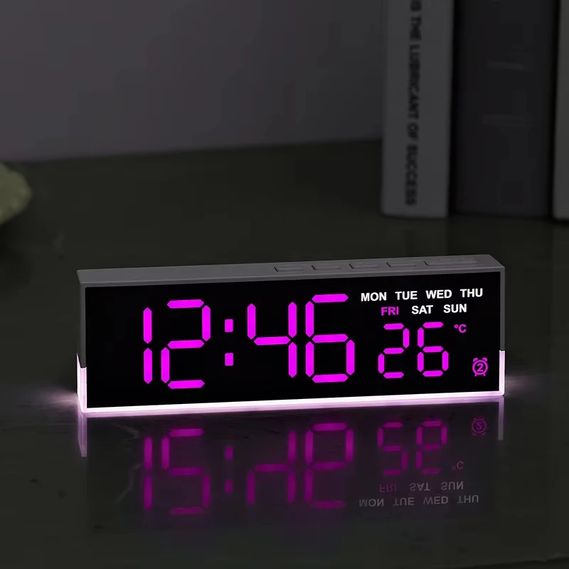 Reloj despertador LED Xiaomi, reloj despertador Digital alimentado por USB, reloj LED de 12/24H con luz blanca de ambiente, luz nocturna, 3 niveles de brillo