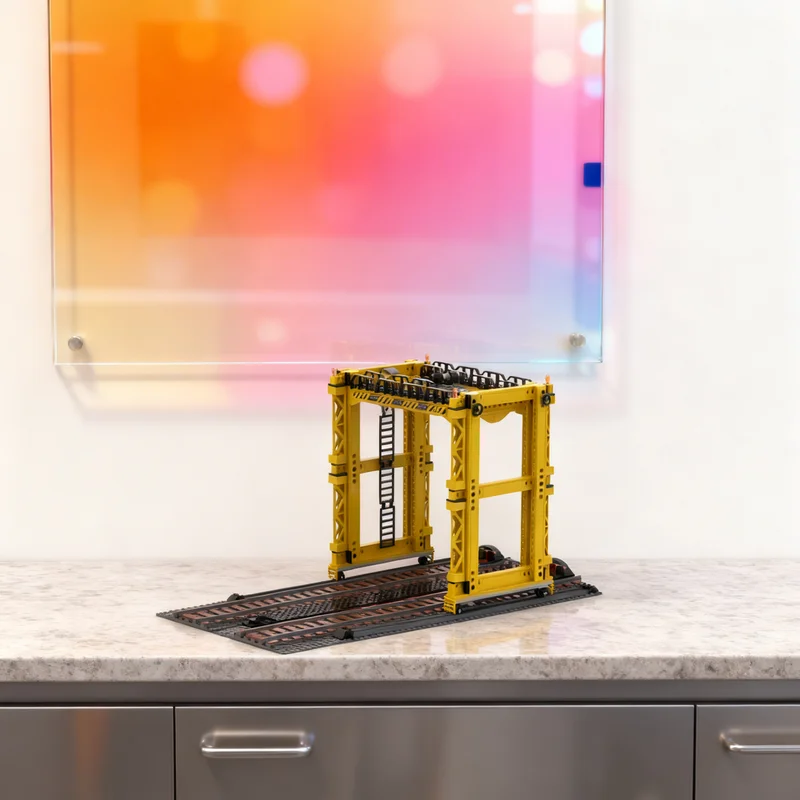 

Набор строительных блоков MOC «Перевозка грузов с портальным краном» (889 деталей), модель поезда, архитектурные игрушки, рождественские подарки, развивающие конструкторы для детей