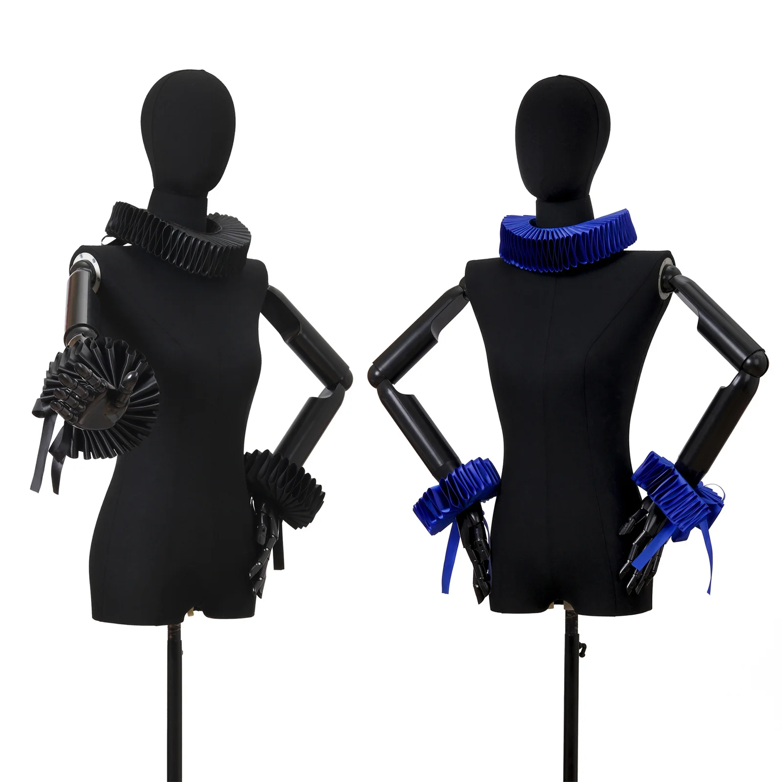 Clown Ruffled Collar Wrist Cuffs Set Detachable Opera Renaissance False Neck Piece Elizabethan Circus Clowns Ruff Collar
