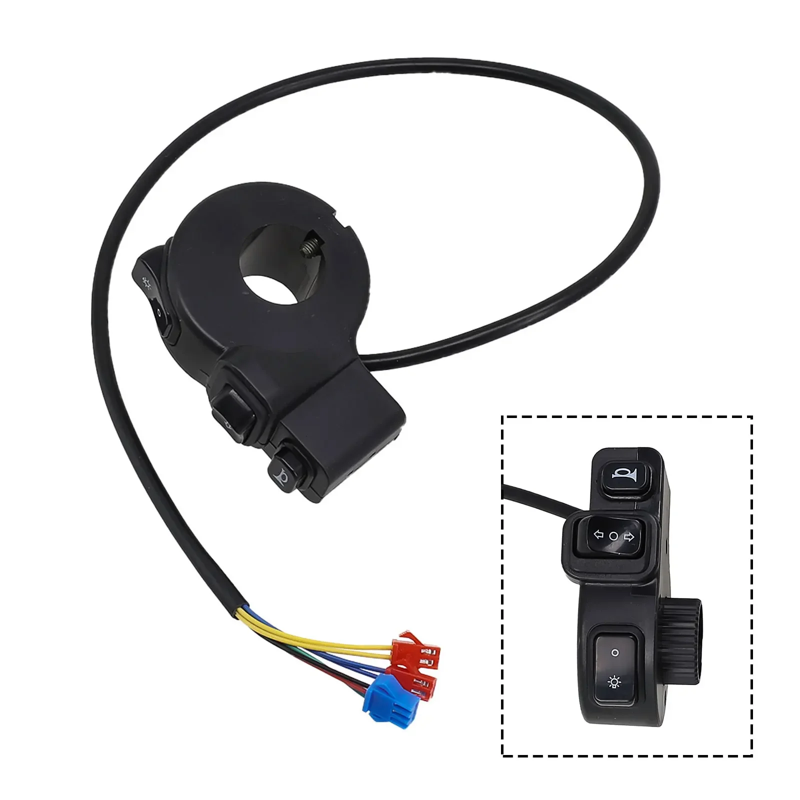 Electric Bicycle Handle Switch Waterproof Horns Headlight Turn Three In One Switch Button For ATV E-bike Conversion Off On Parts