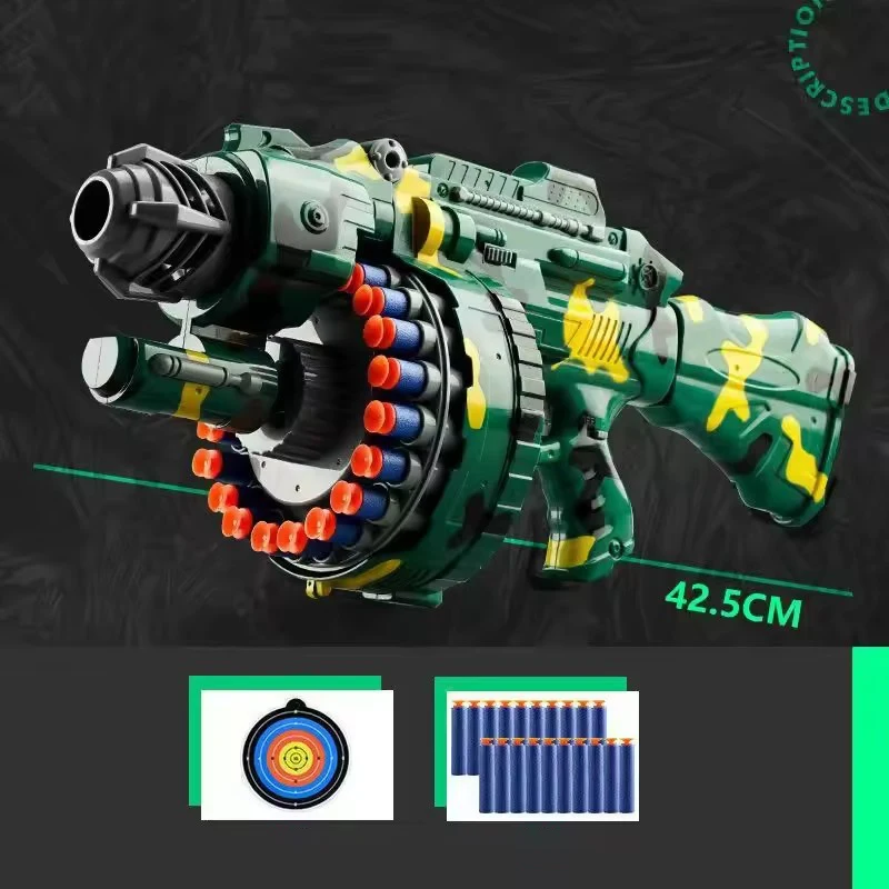 Children's Electric Continuous Shooting Gatling Toy Gun Suction Cup Soft Bullet Gun Explosion Nerfs gun BB Guns Gifts for Kids