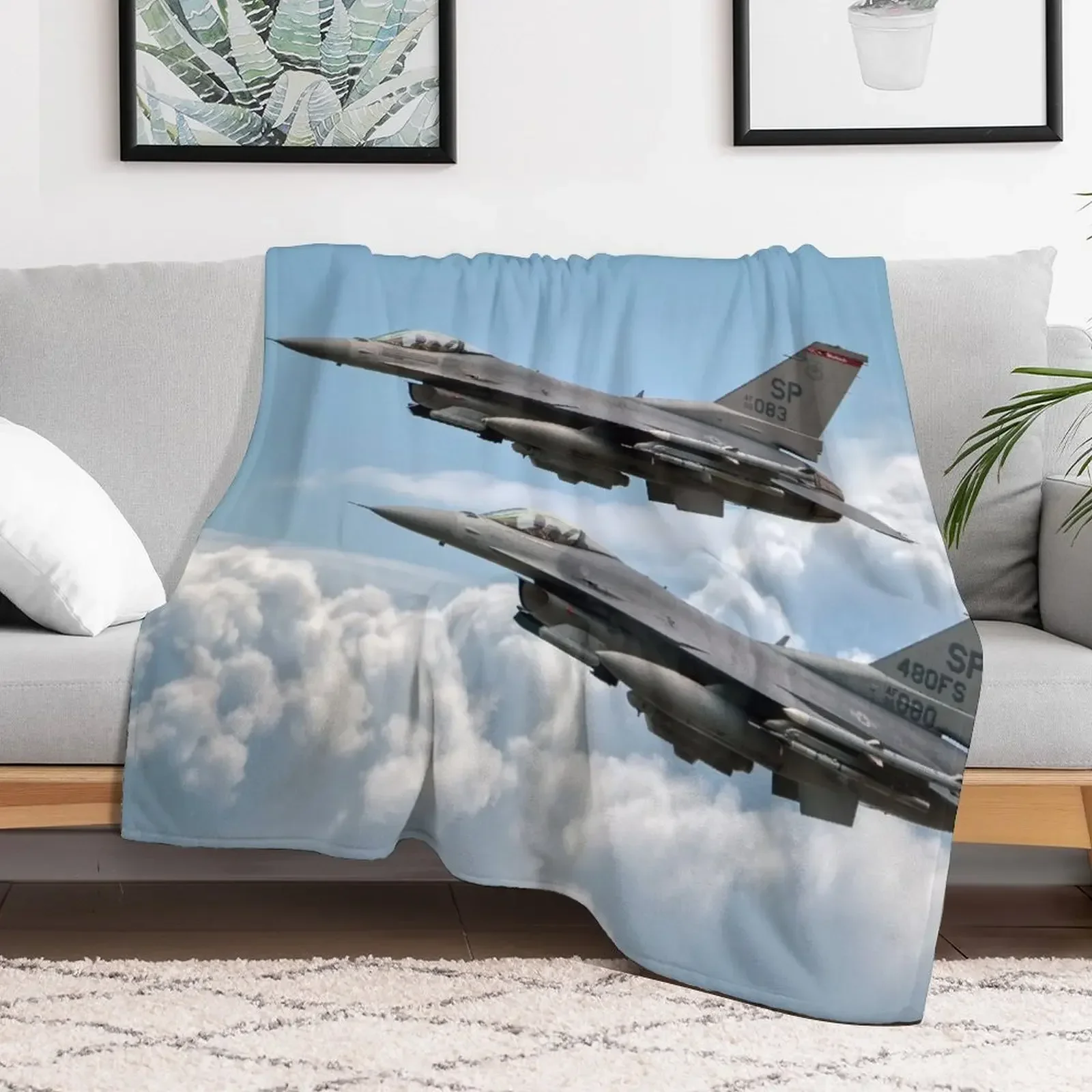 F16 Fighting Falcon Warhawks Throw Blanket Nap Flannel Blankets