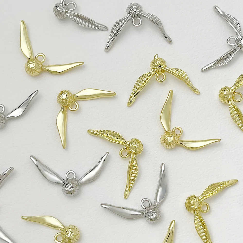 Dijes de cerilla dorada de Harry Potter de estilo barroco, suministros de joyería hechos a mano DIY, cuentas sueltas para pulseras, collares, accesorios