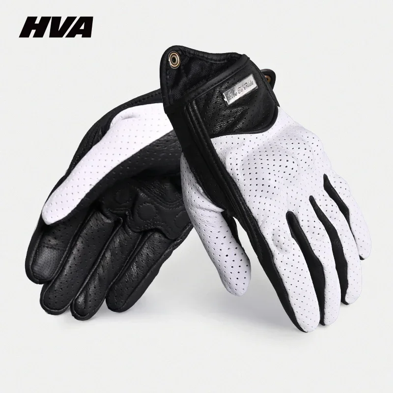 

Motorcycle Gloves Summer Leather Motocross Glove Men Women Retro Biker Cycling Motorcyclist Protected Goatskin Mtb Cycling Glove