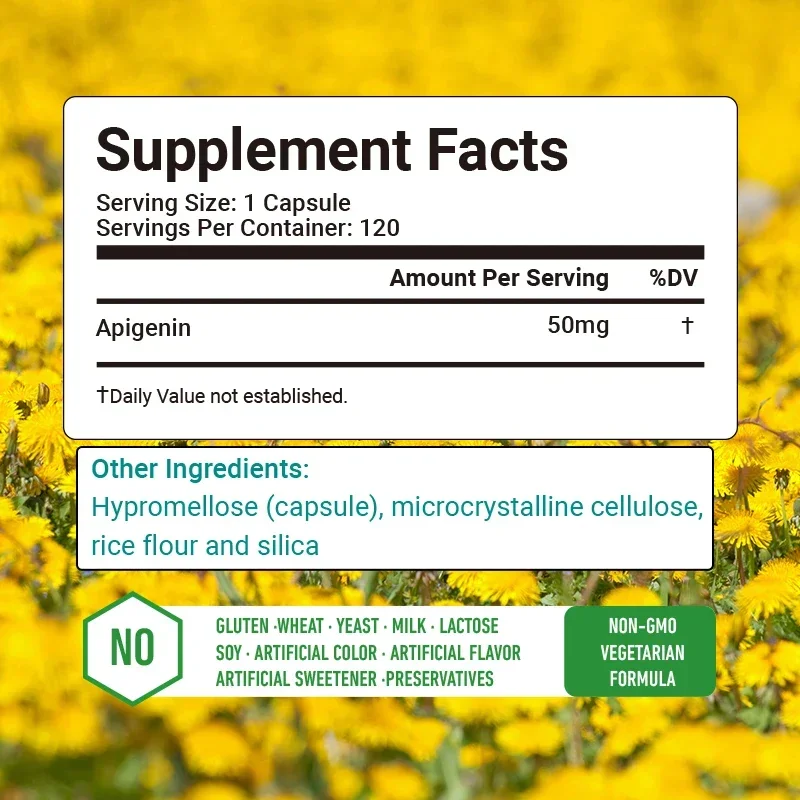 Apigenin Supplement - Sleep and Relaxation Support, Stress Relief, and Improved Cognitive Function