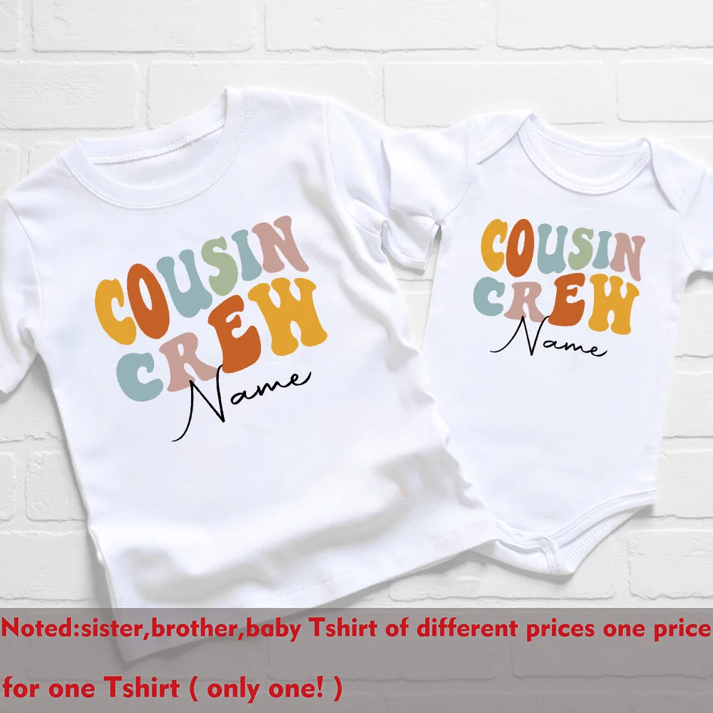 Personalized Cousin Crew Shirt Family Matching Cousins T-shirt New To The Cousin Crew Outfit Child Summer Tee Tops Baby Romper