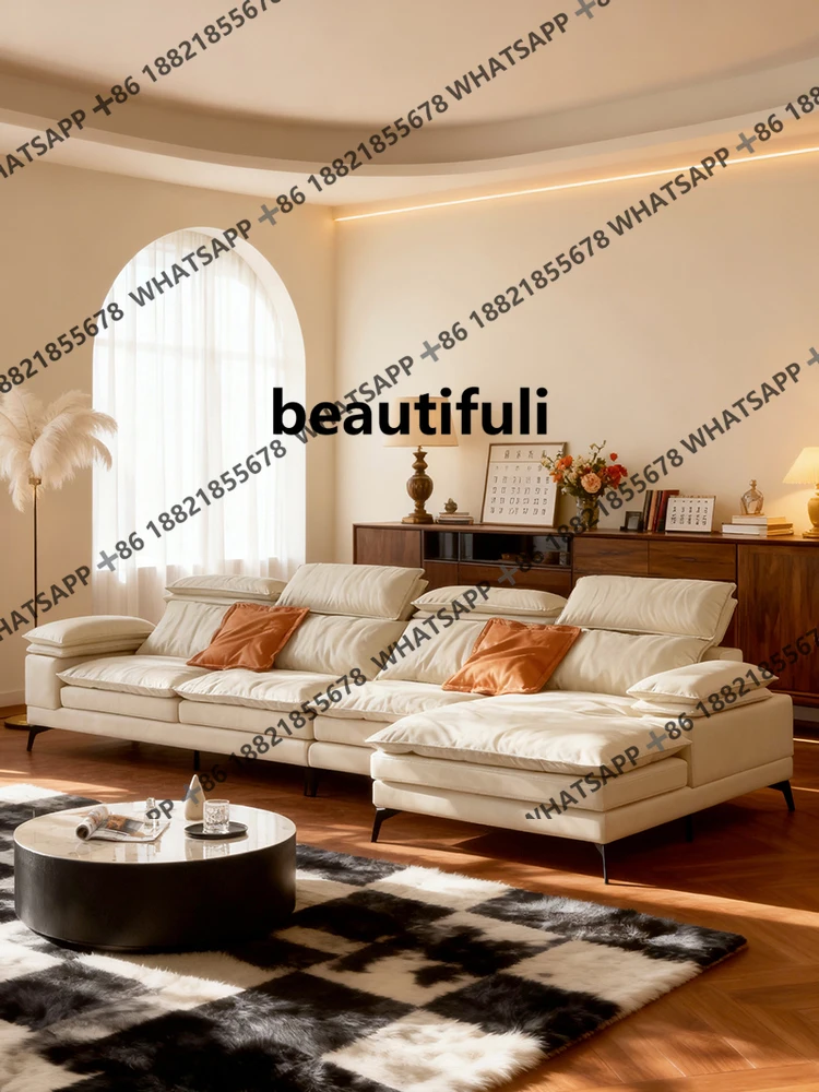 Technology cloth sofa straight row living room modern simple Italian minimalist no-dismantling and washing fabric corner sofa
