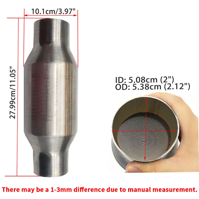 

Высокопроизводительный 200-ячеистый каталитический нейтрализатор с металлическим сердечником из нержавеющей стали для гоночных автомобилей, стандарт Евро-1, универсальный, диаметр 2''/2.25''/2.5''/3''