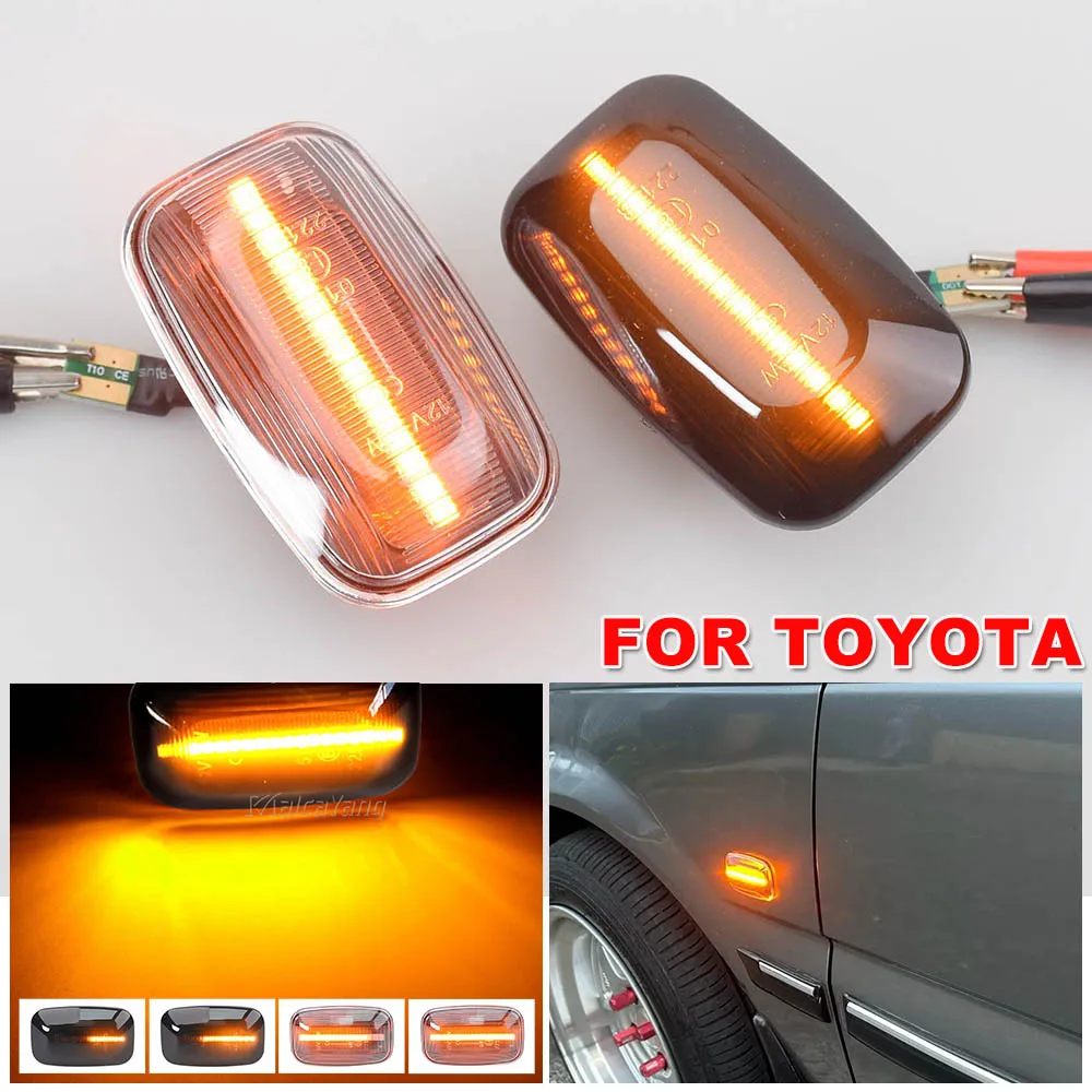 2Pcs Für Toyota Landcruiser Land Cruiser 70 80 100 Serie Fließende LED Seite Marker Blinker Anzeige Blinker Lampen