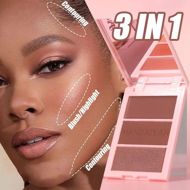 3 in 1 Gesichts kontur erröten Text marker Palette matt Glitzer schimmern Lidschatten Gesicht Kosmetik multifunktion ale Make-up-Tools