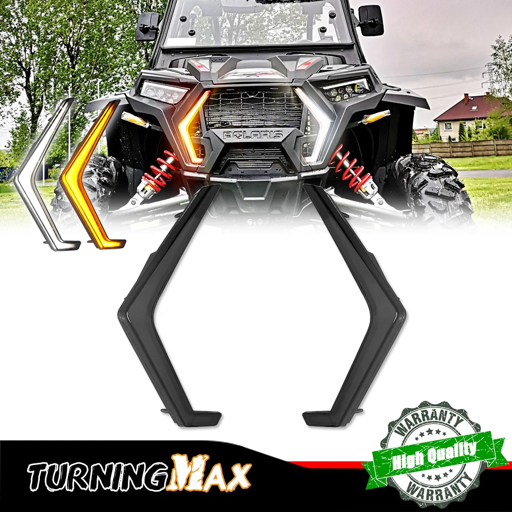 Lampu aksen taring depan UTV LED warna ganda lampu sinyal Amber & DRL putih untuk Polaris RZR XP 4 TURBO / RZR XP 4 1000