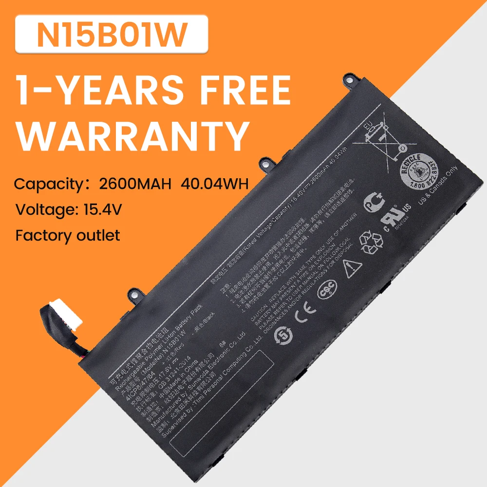 N15B01W Battery For Xiaomi Mi Ruby 15.6 inch Timi TM1703 TM1709 TM1802-AD/N/C Series N15BO1W 15.4V 40.04WH Free Tools