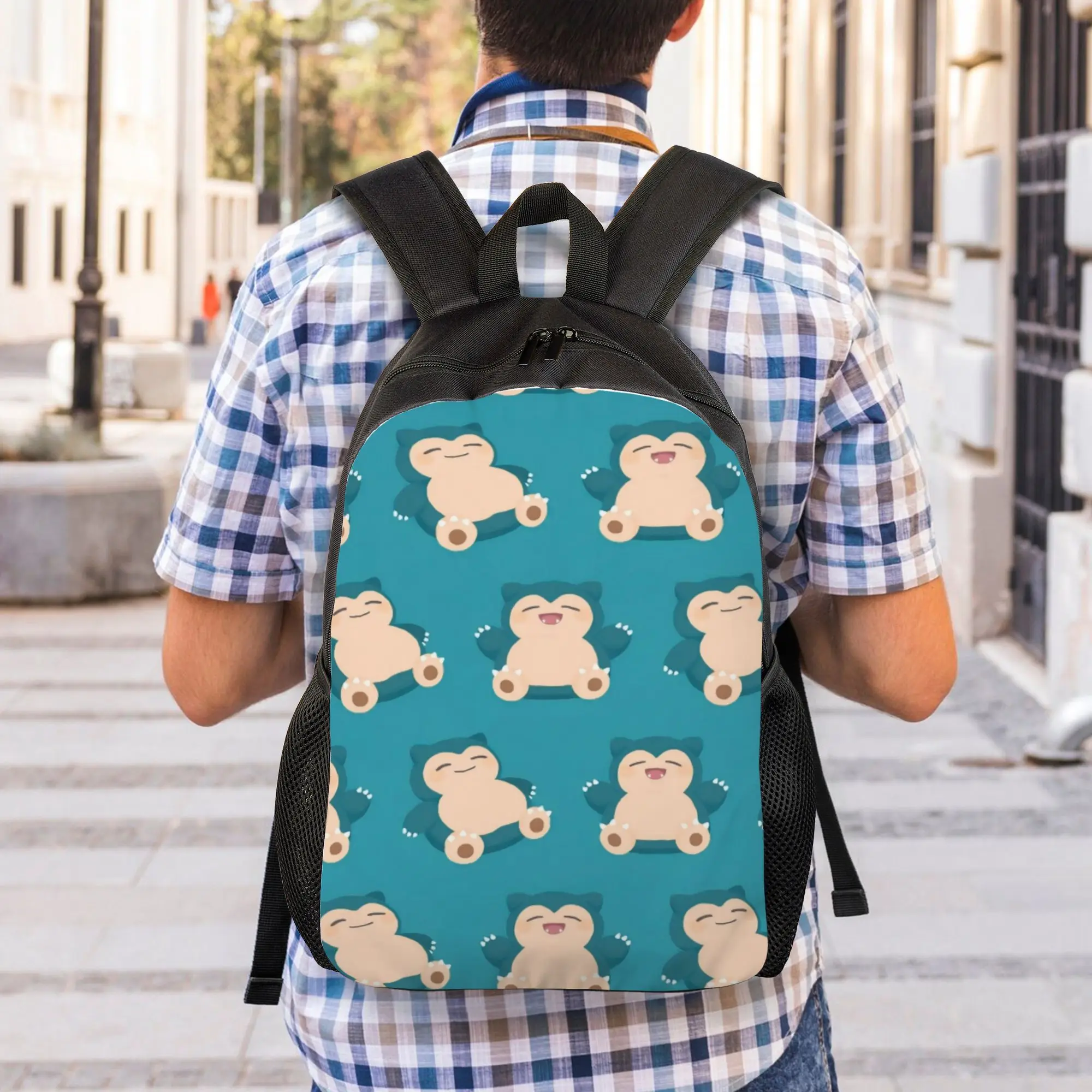 

Back to school season Good Quality Snorlax 4 Knapsack Pokemon Students Handbag Backpack
