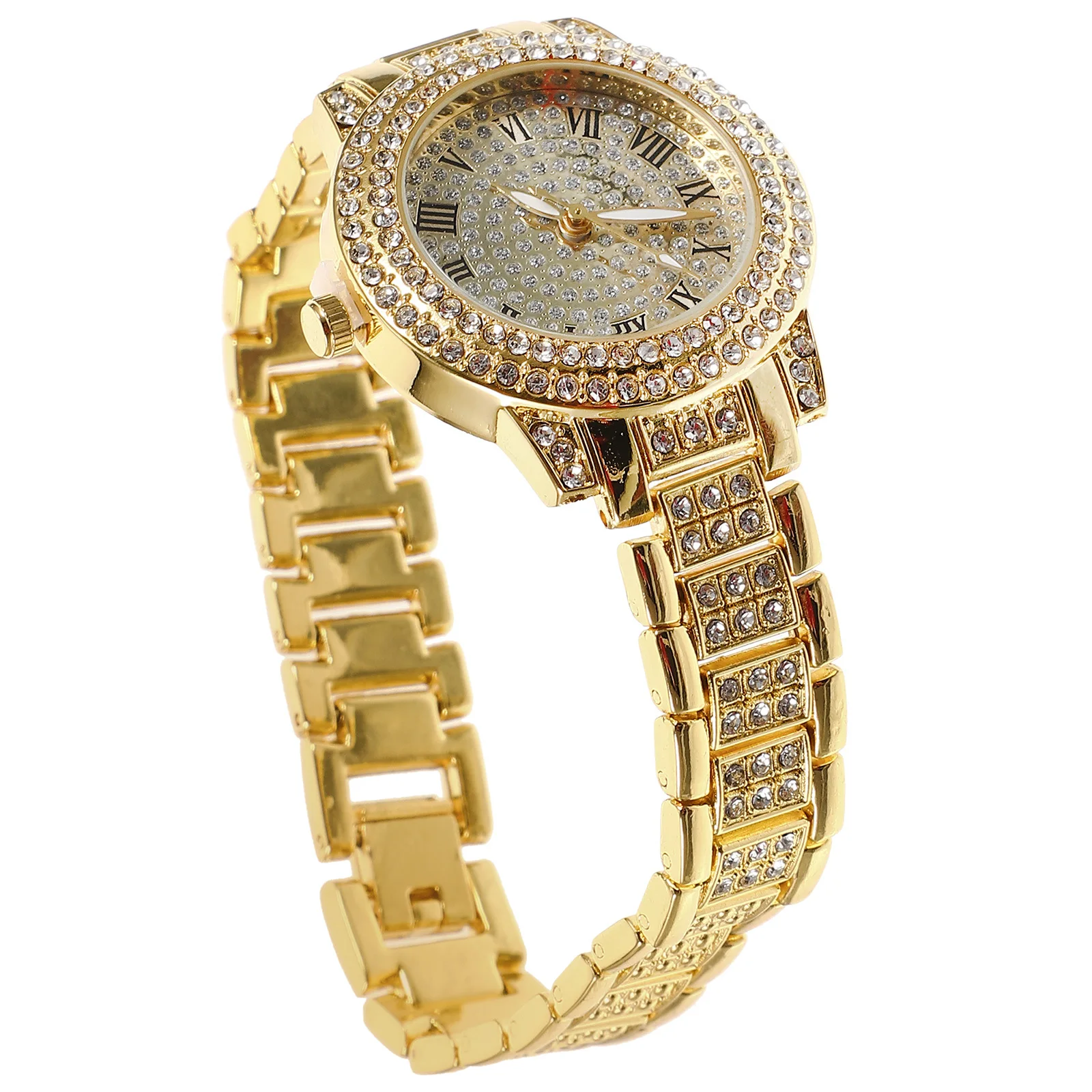 

Мужские часы с бриллиантами, римские цифры, простой цвет, нежный деловой регулируемый ремешок, мужские наручные часы, стильные