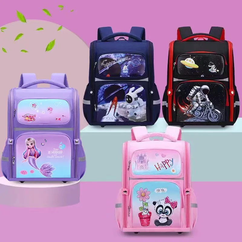 Mochilas de estilo británico de gran capacidad para niñas, niños y estudiantes, mochilas escolares de sirena de dibujos animados