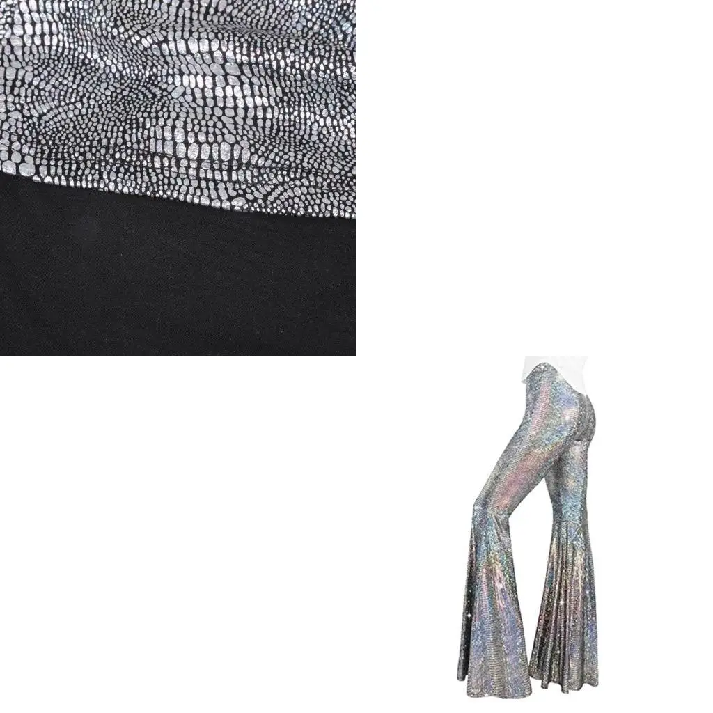 

Женские расклешенные брюки с блестками, блестящие брюки с высокой талией, расклешенные внизу, блестящие брюки