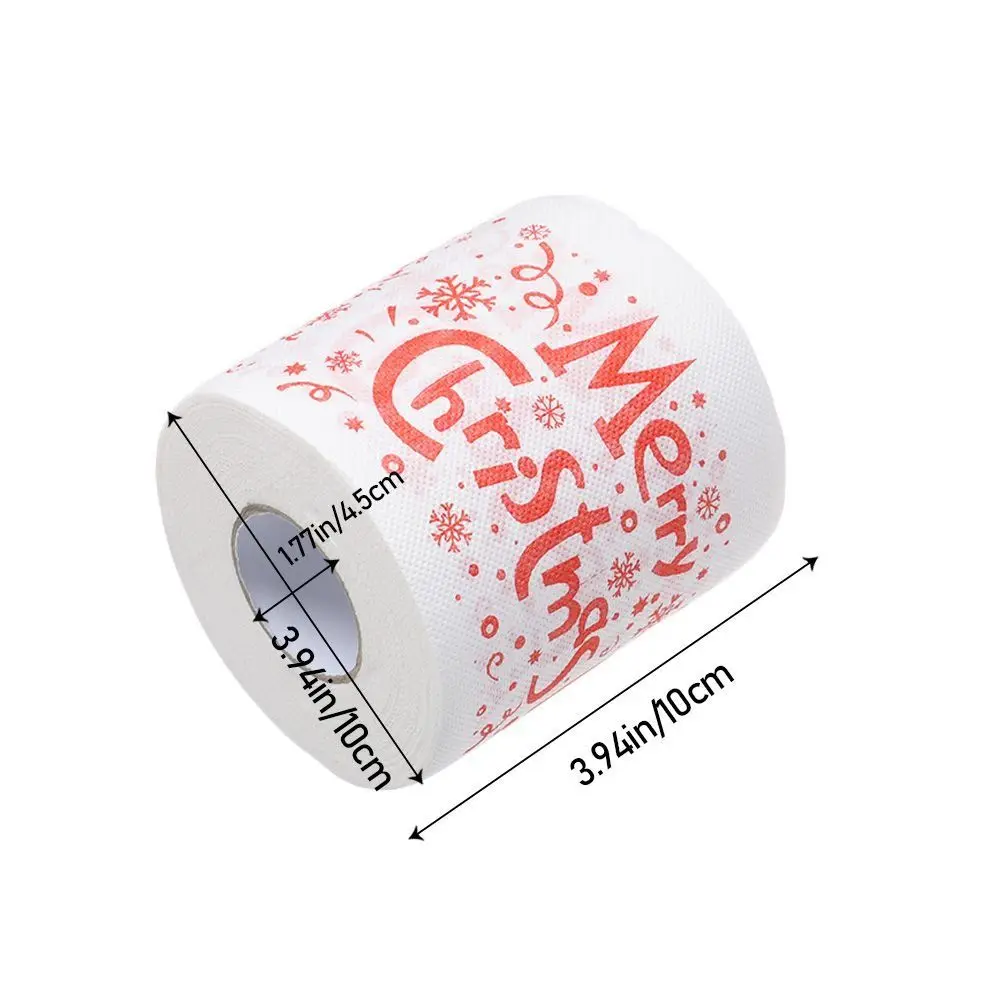 10*10cm Christmas Toilet Paper Santa Claus Printed Christmas Themed Pattern Decor Tissue Roll Napkin Christmas Paper Towels