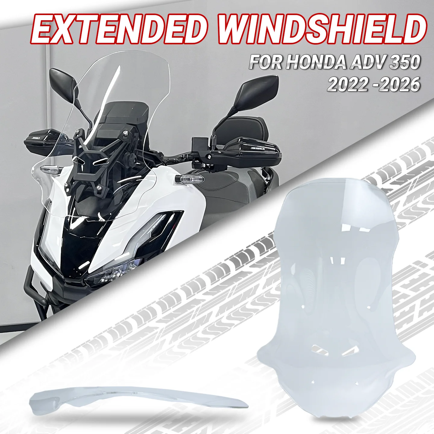

For HONDA ADV 350 Motorcycle Windscreen Front Fairing Windshield Visor Wind Deflector ADV350 Heightened Front Windshield 2022-26