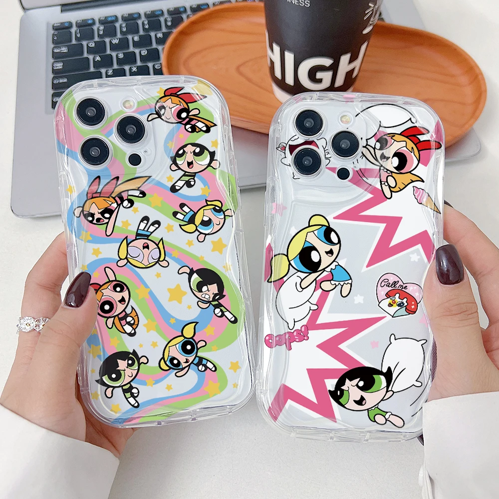Cool Girl P-Powerpuffs Phone Case for Samsung Galaxy A57 A56 A55 A54 A53 A52 A37 A26 A25 A17 A16 A07 A06 4G 5G 3D Wave Cover